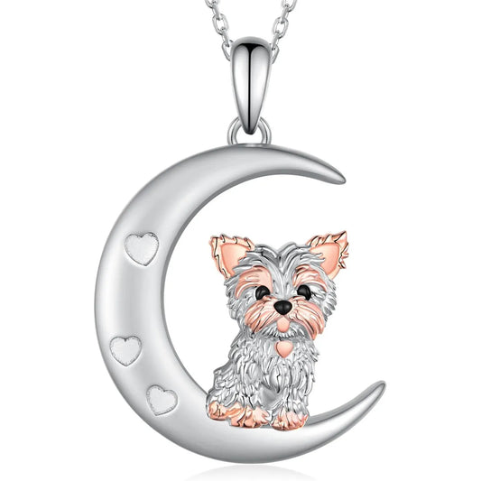 Moon Yorkie Necklace