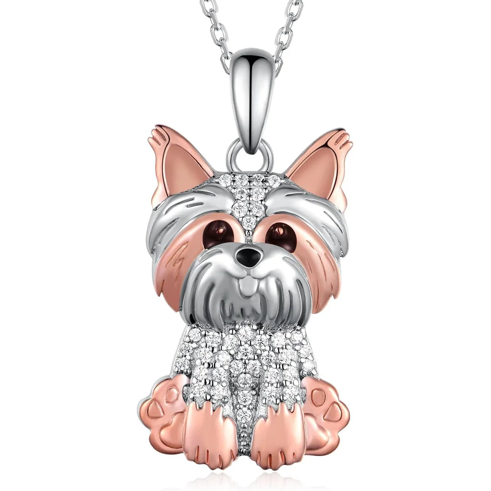 Silver Yorkie Necklace