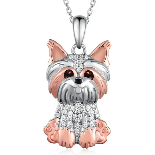 Silver Yorkie Necklace