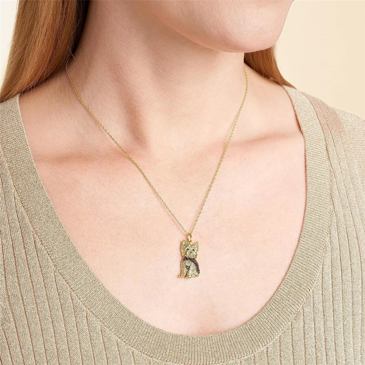 Golden Yorkie Necklace